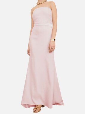 DKNY Women's Pink Strapless Asymmetric Gown Dress Size 4